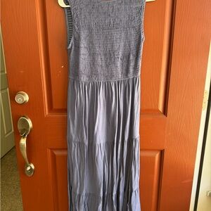Sleeveless Blue Maxi Dress
